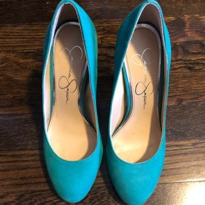 Jessica Simpson turquoise pumps/heels